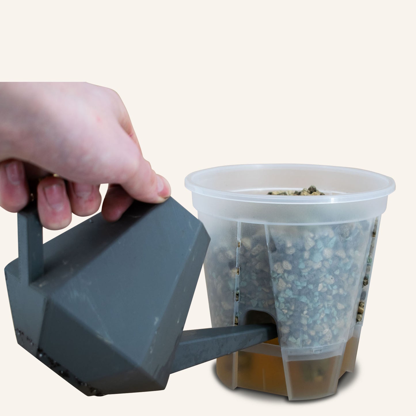 Vasi trasparenti con sistema di auto-irrigazione