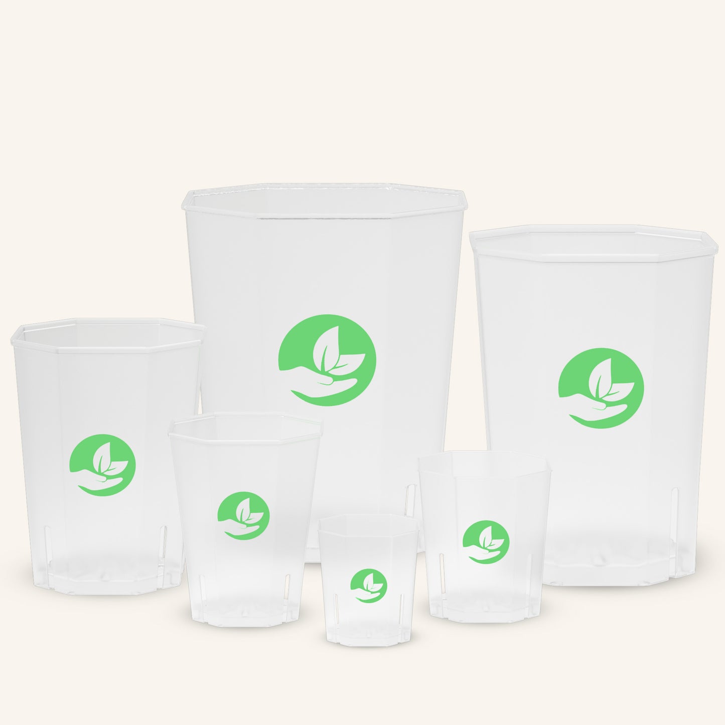 Vasi quadrati trasparenti