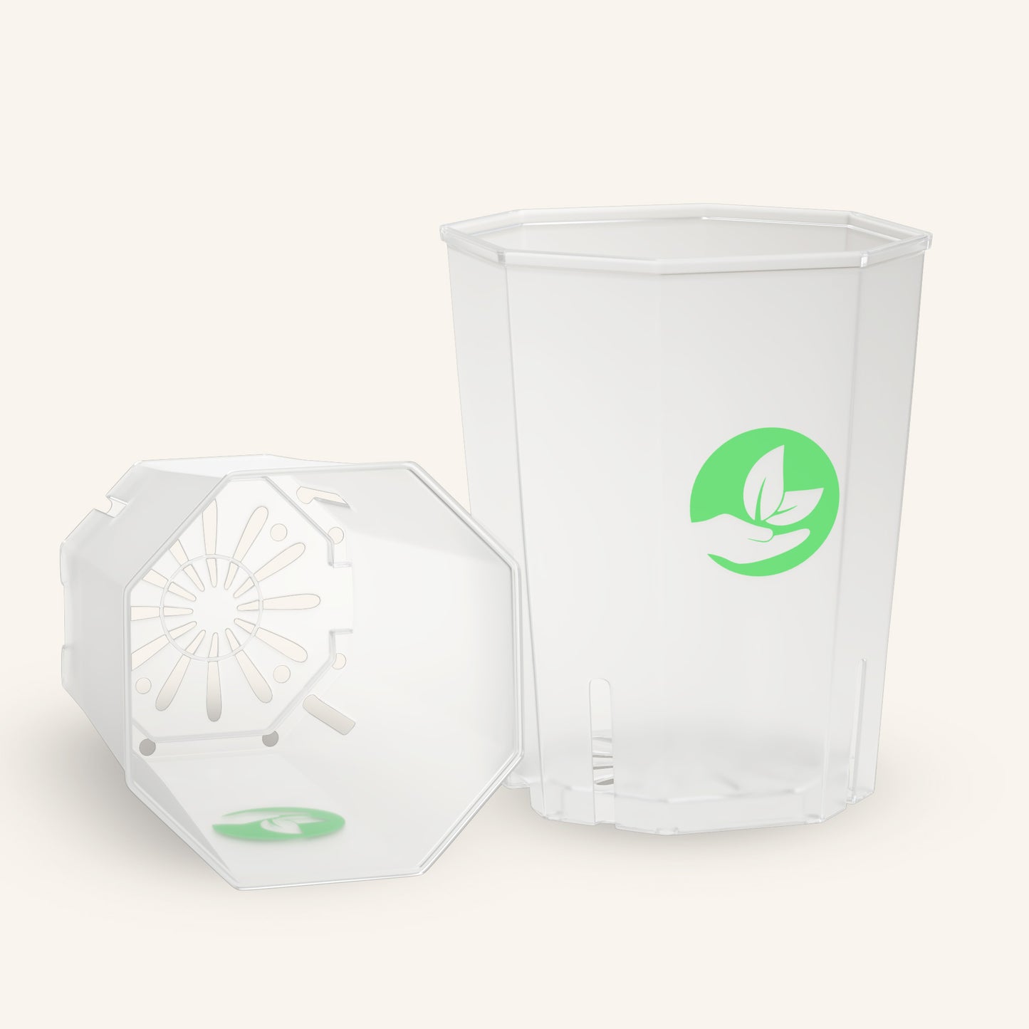 Vasi quadrati trasparenti